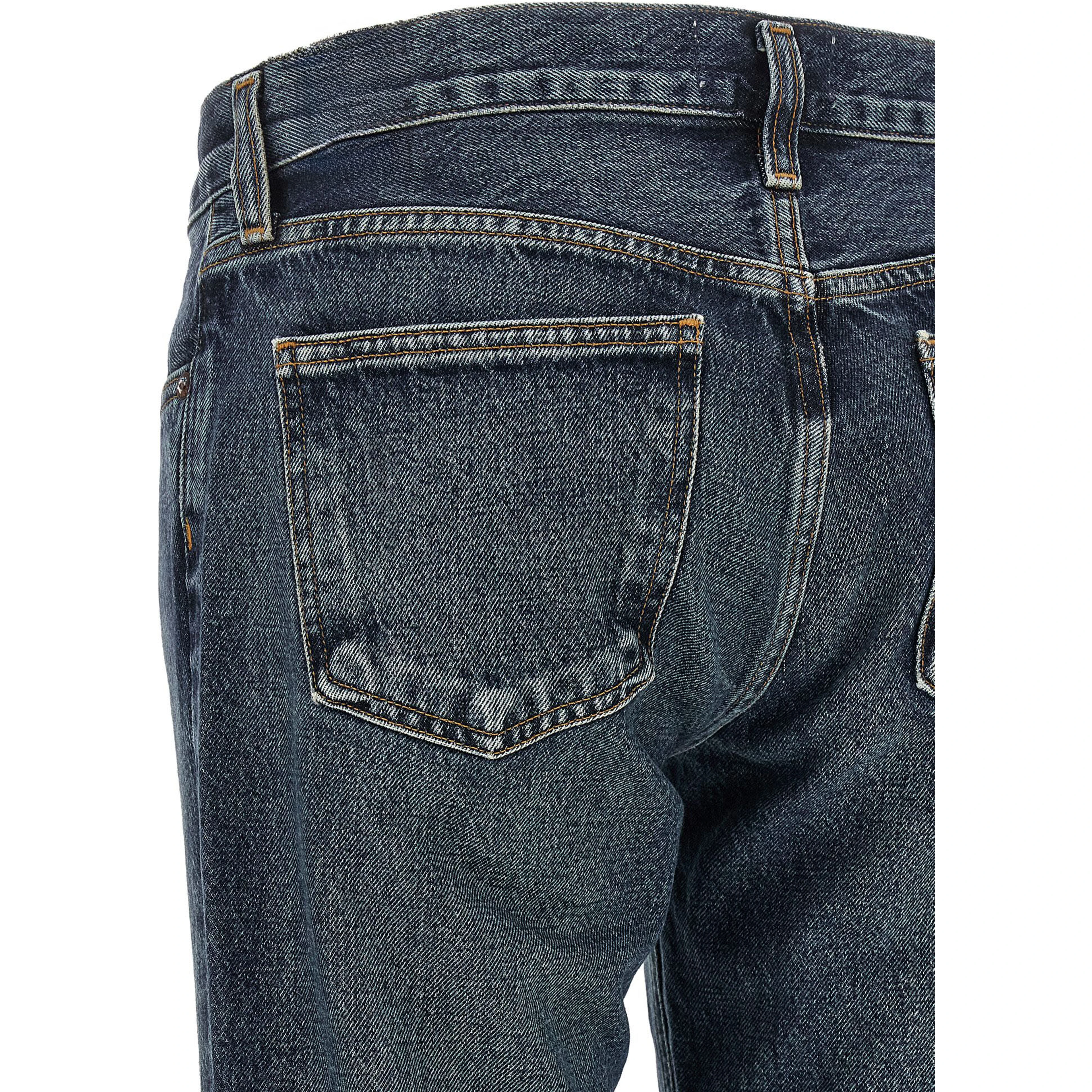 Blue Cotton Bootcut Jeans