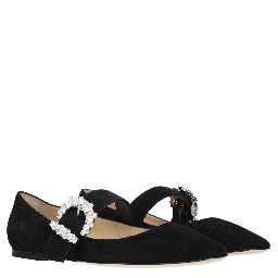 Black Leather Ballet Flats
