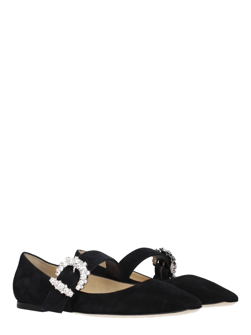 Black Leather Ballet Flats