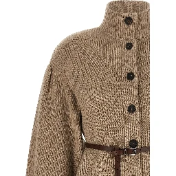 Beige Virgin Wool Cardigan