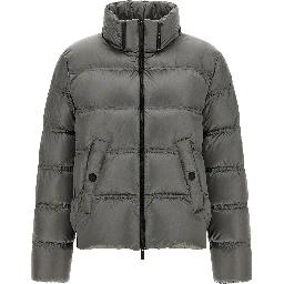 Gray Polyamide Full-Length Jacket