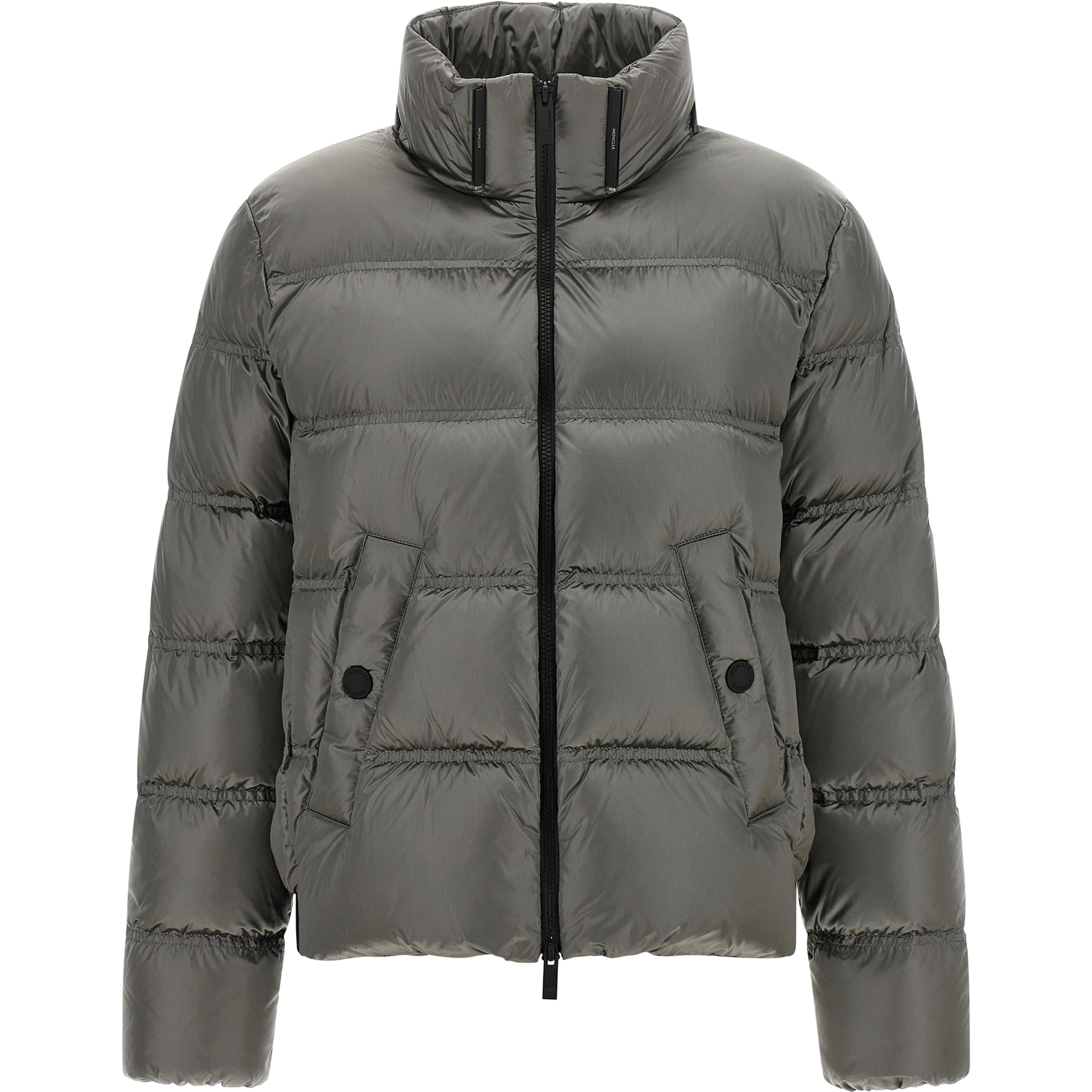 Gray Polyamide Full-Length Jacket