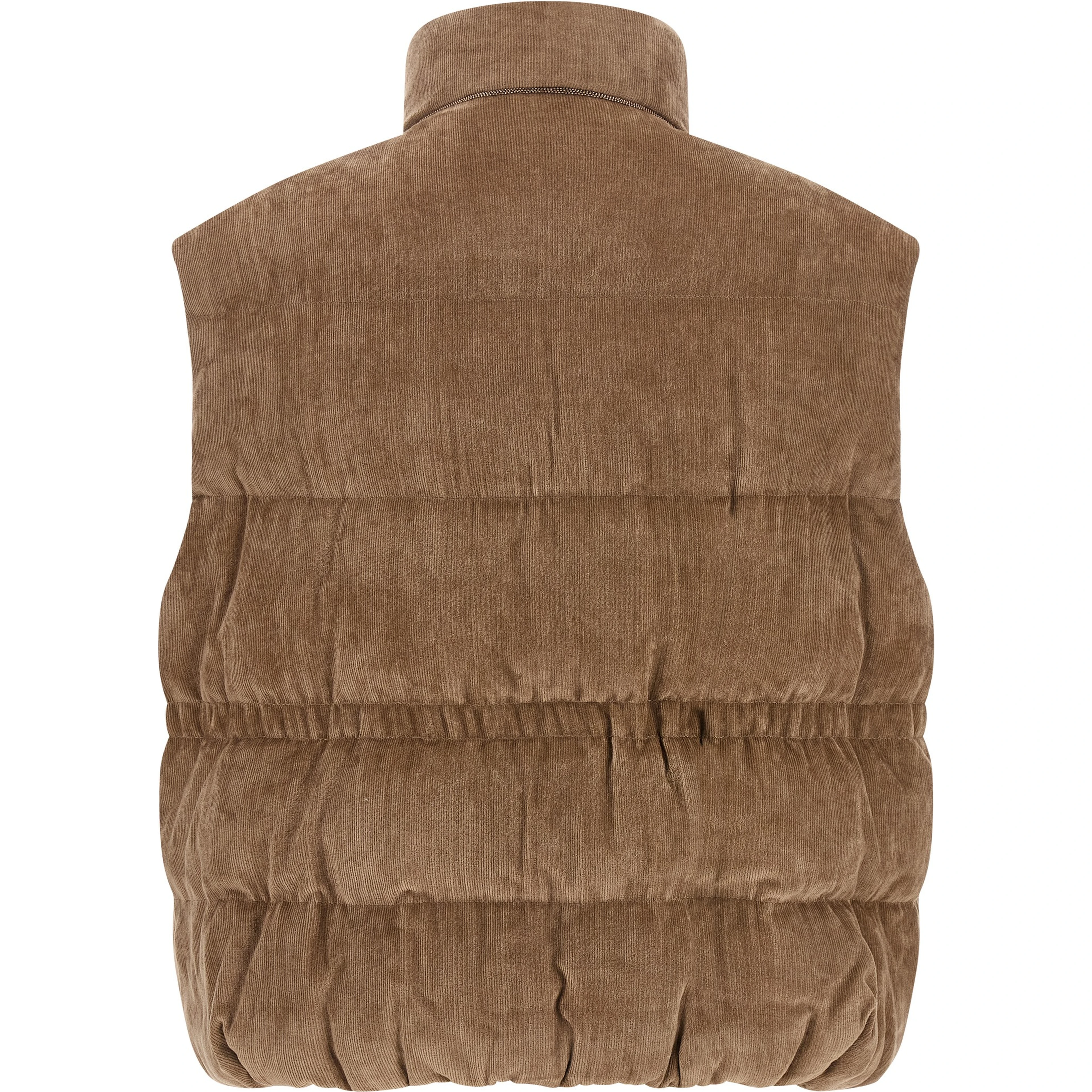 Beige Viscose Sleeveless Jacket