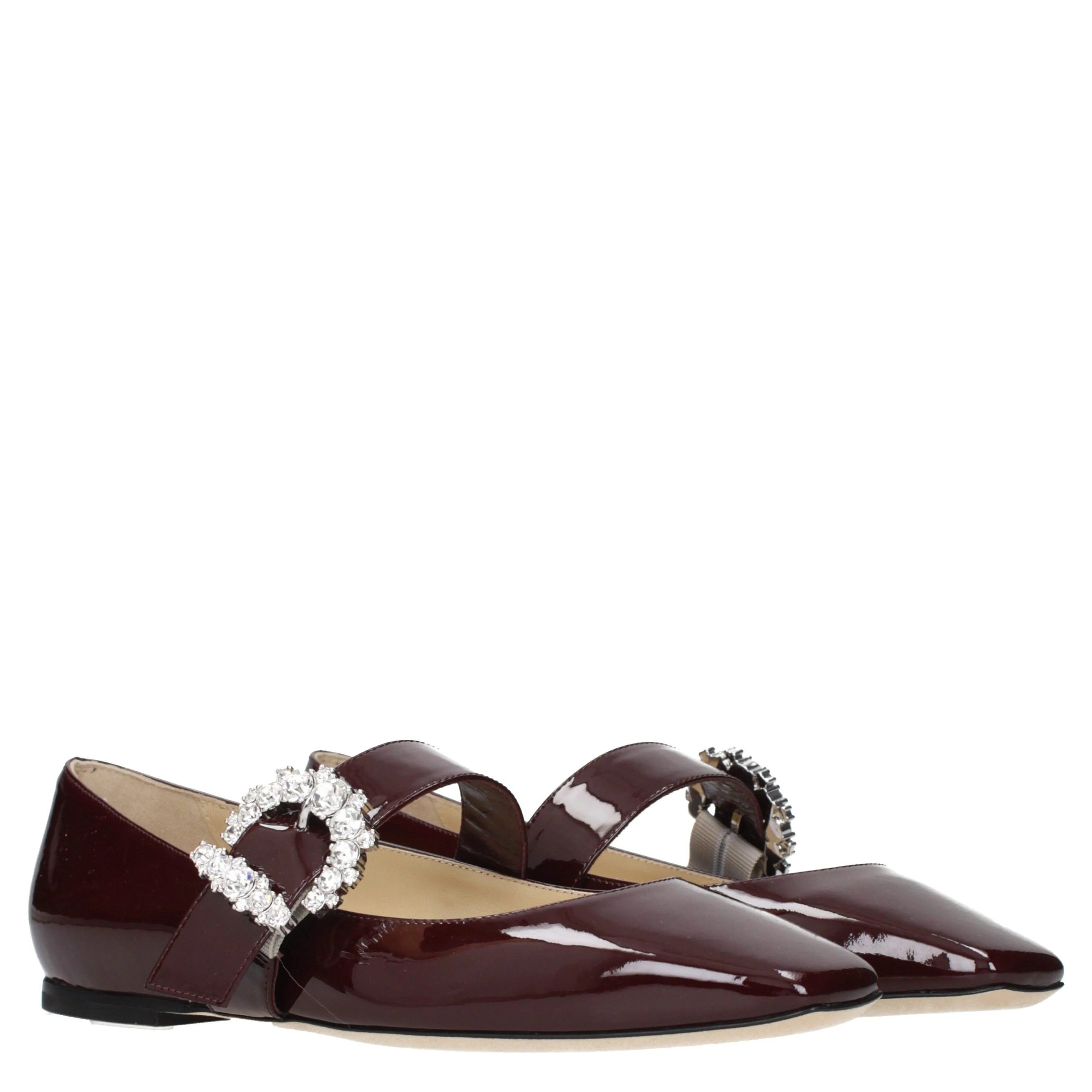 Red Leather Ballet Flats