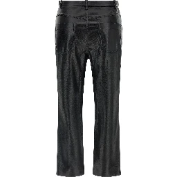 Black Polyester Casual Pants