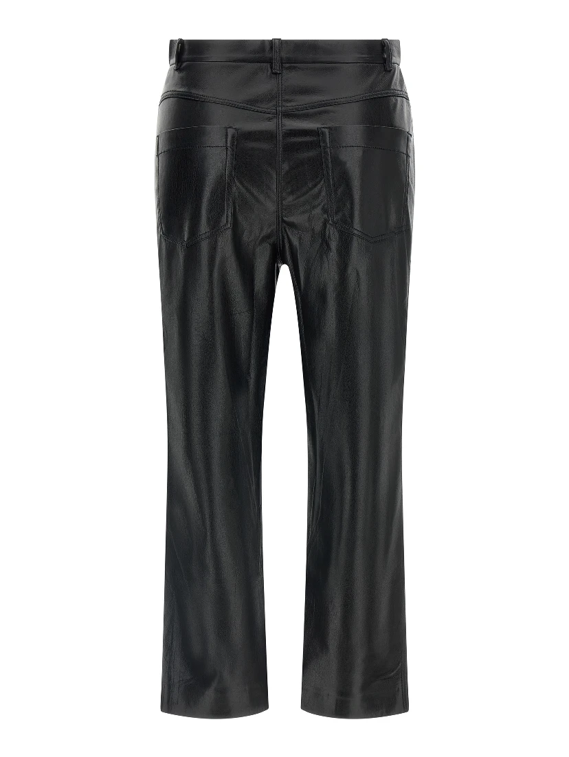 Black Polyester Casual Pants