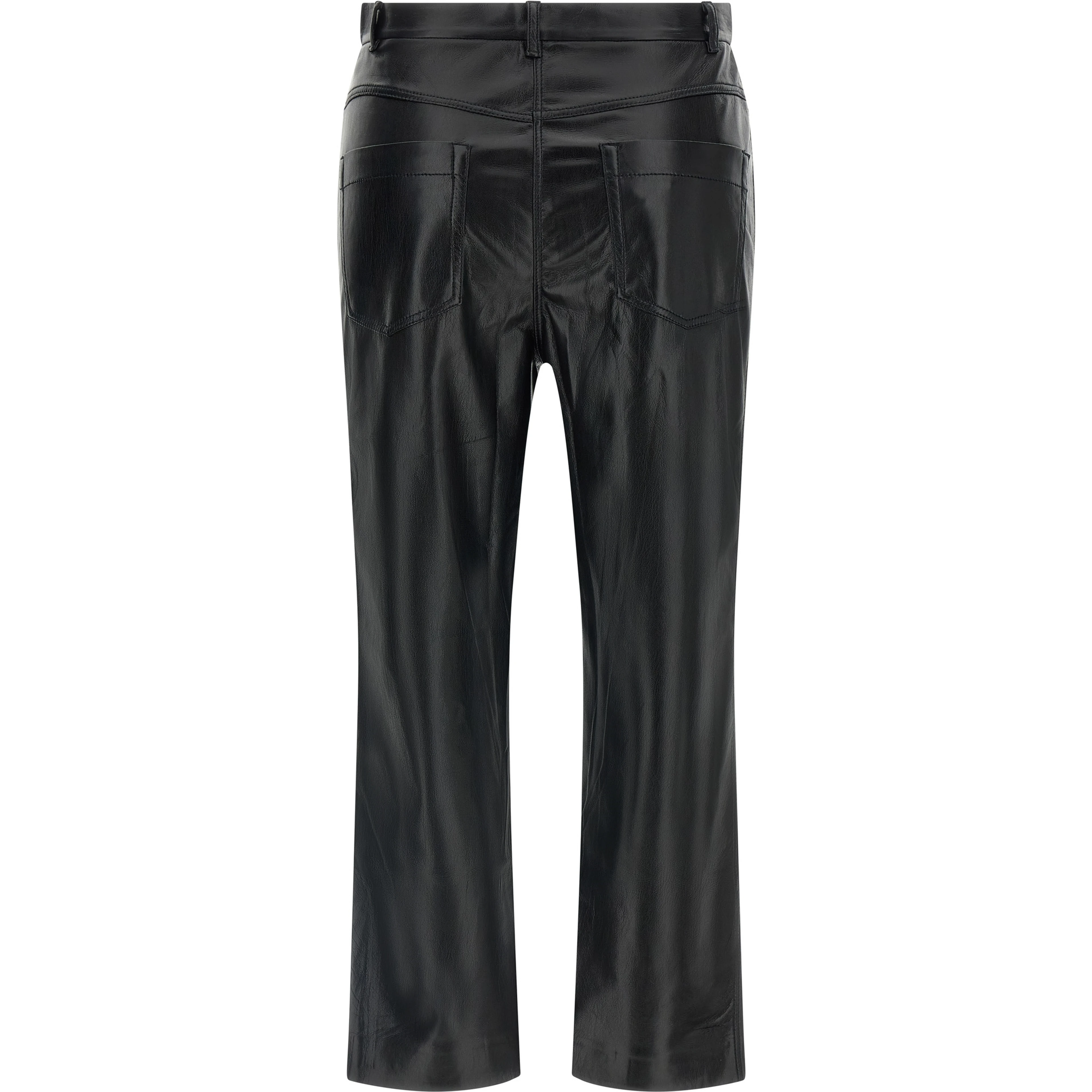 Black Polyester Casual Pants