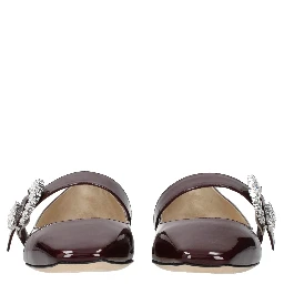 Red Leather Ballet Flats