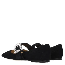 Black Leather Ballet Flats