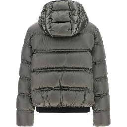 Gray Polyamide Full-Length Jacket