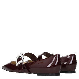 Red Leather Ballet Flats