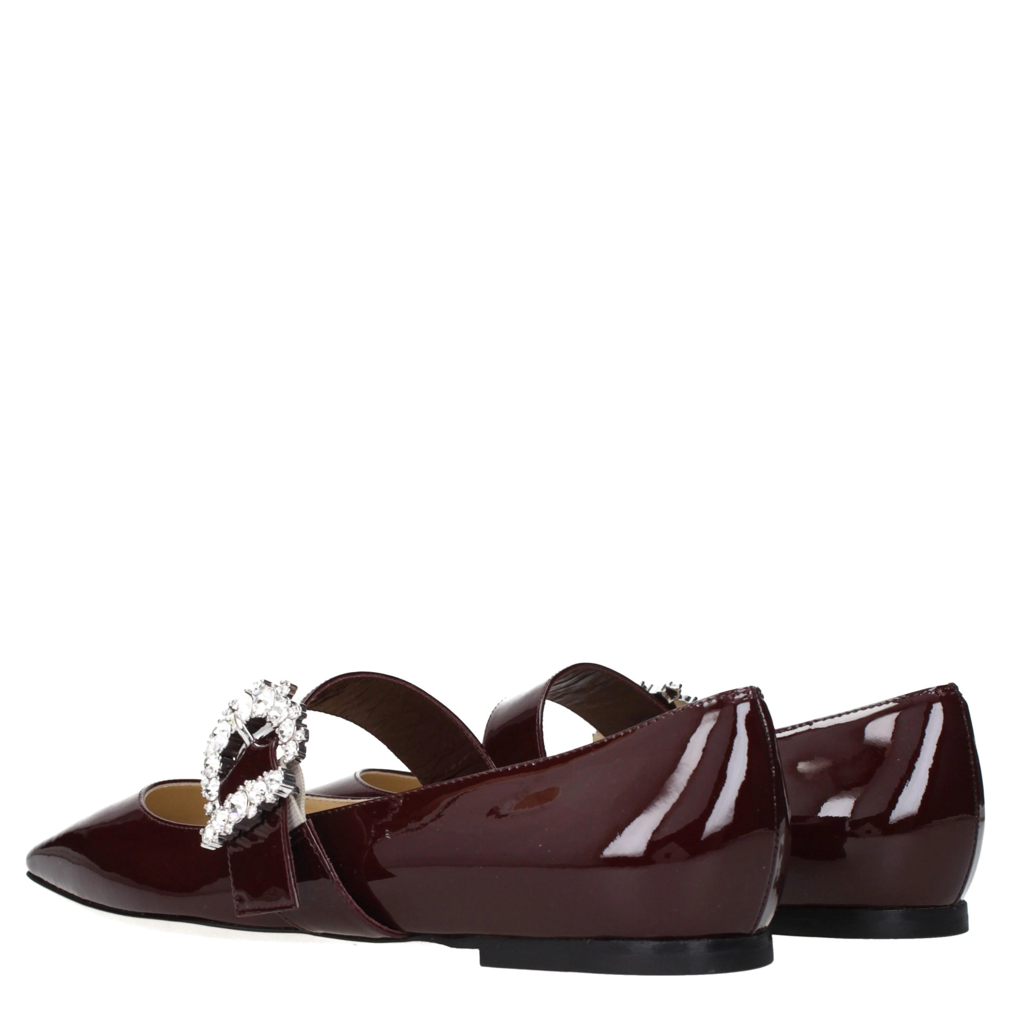 Red Leather Ballet Flats