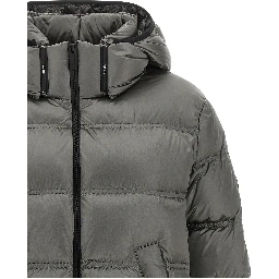 Gray Polyamide Full-Length Jacket
