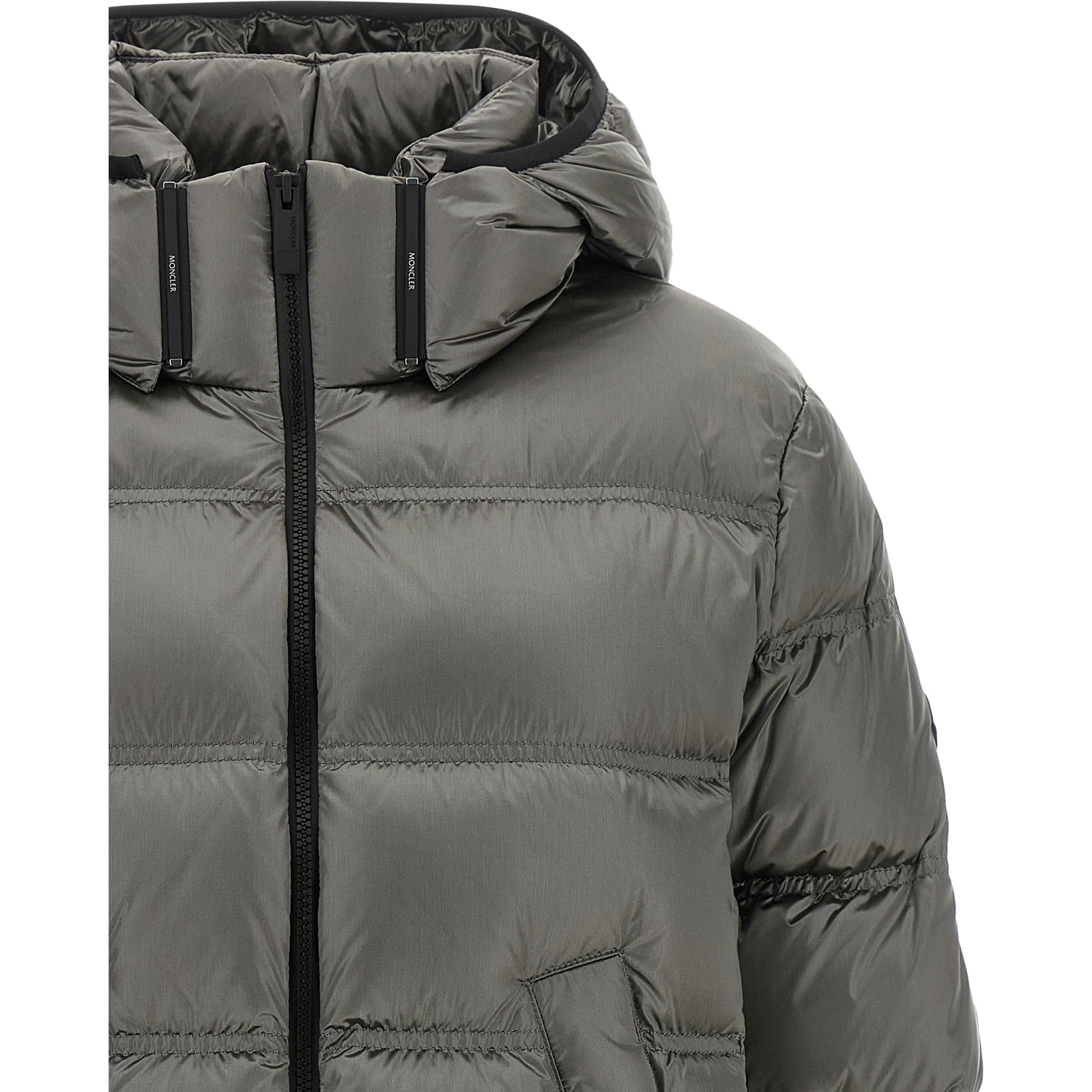Gray Polyamide Full-Length Jacket