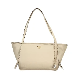 Beige Polyurethane Women's Bag