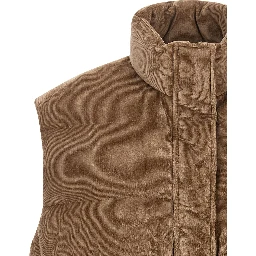 Beige Viscose Sleeveless Jacket
