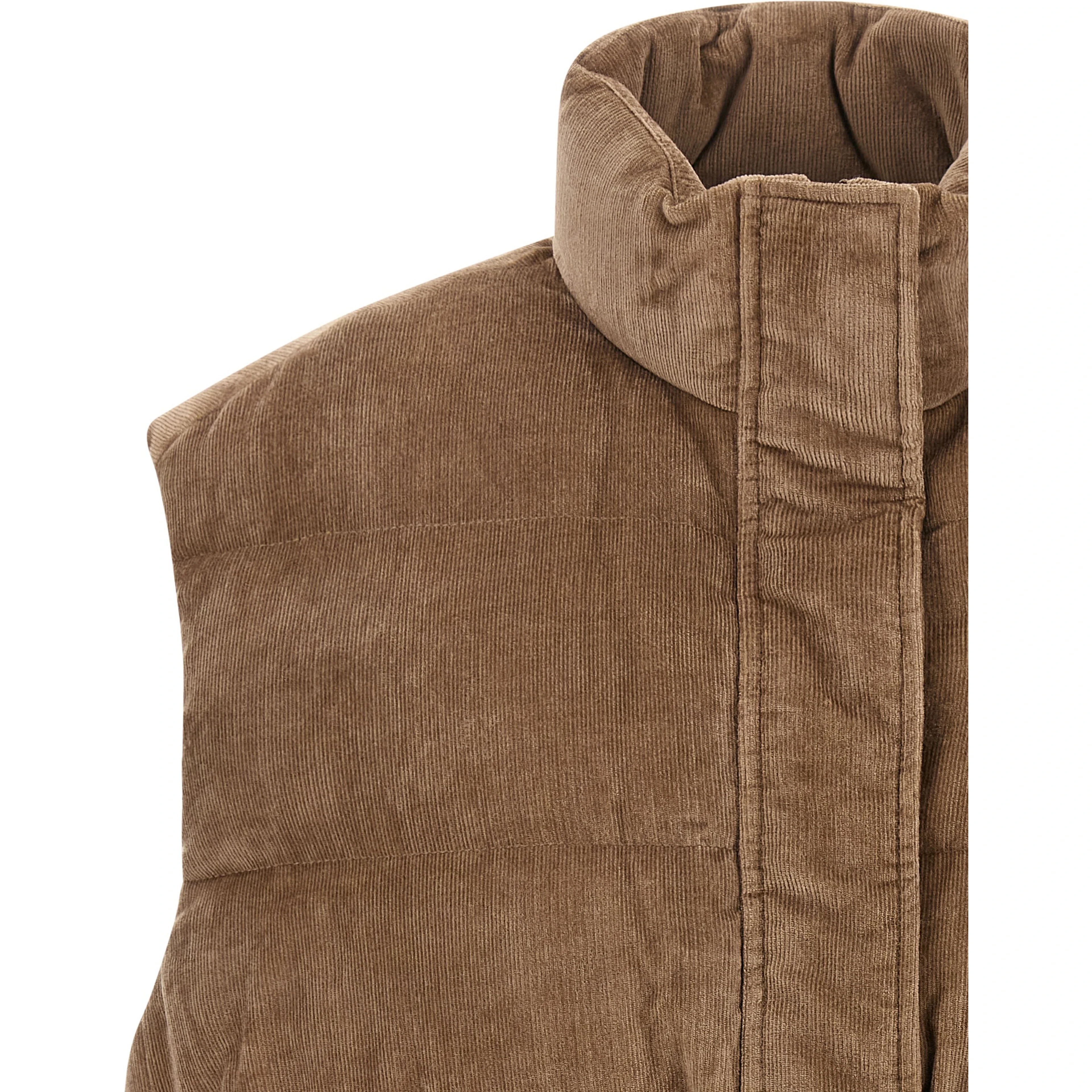 Beige Viscose Sleeveless Jacket