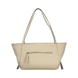 Beige Polyurethane Women's Bag