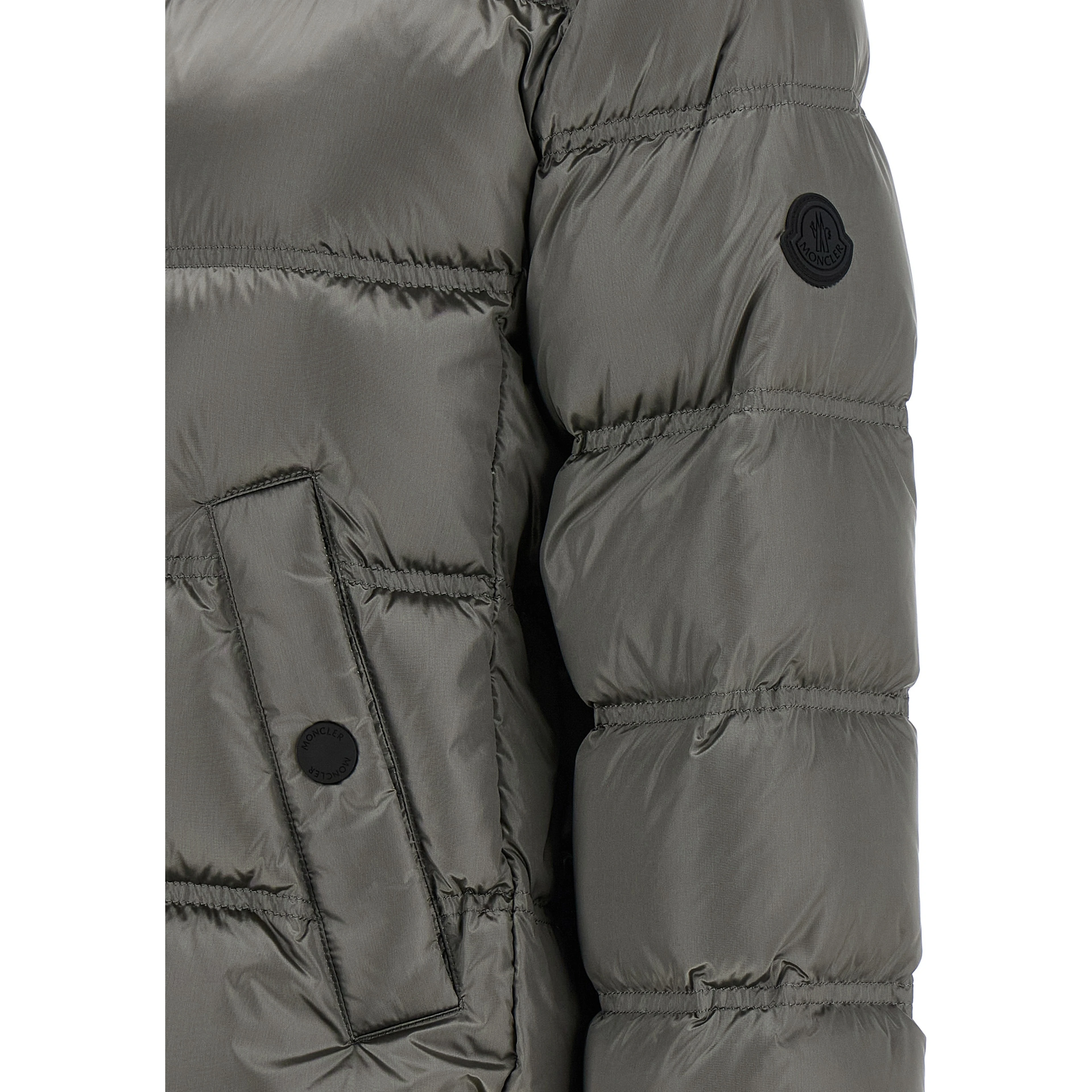 Gray Polyamide Full-Length Jacket