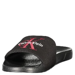 Black Polyester Men's Slipper
