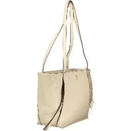 Beige Polyurethane Women's Bag