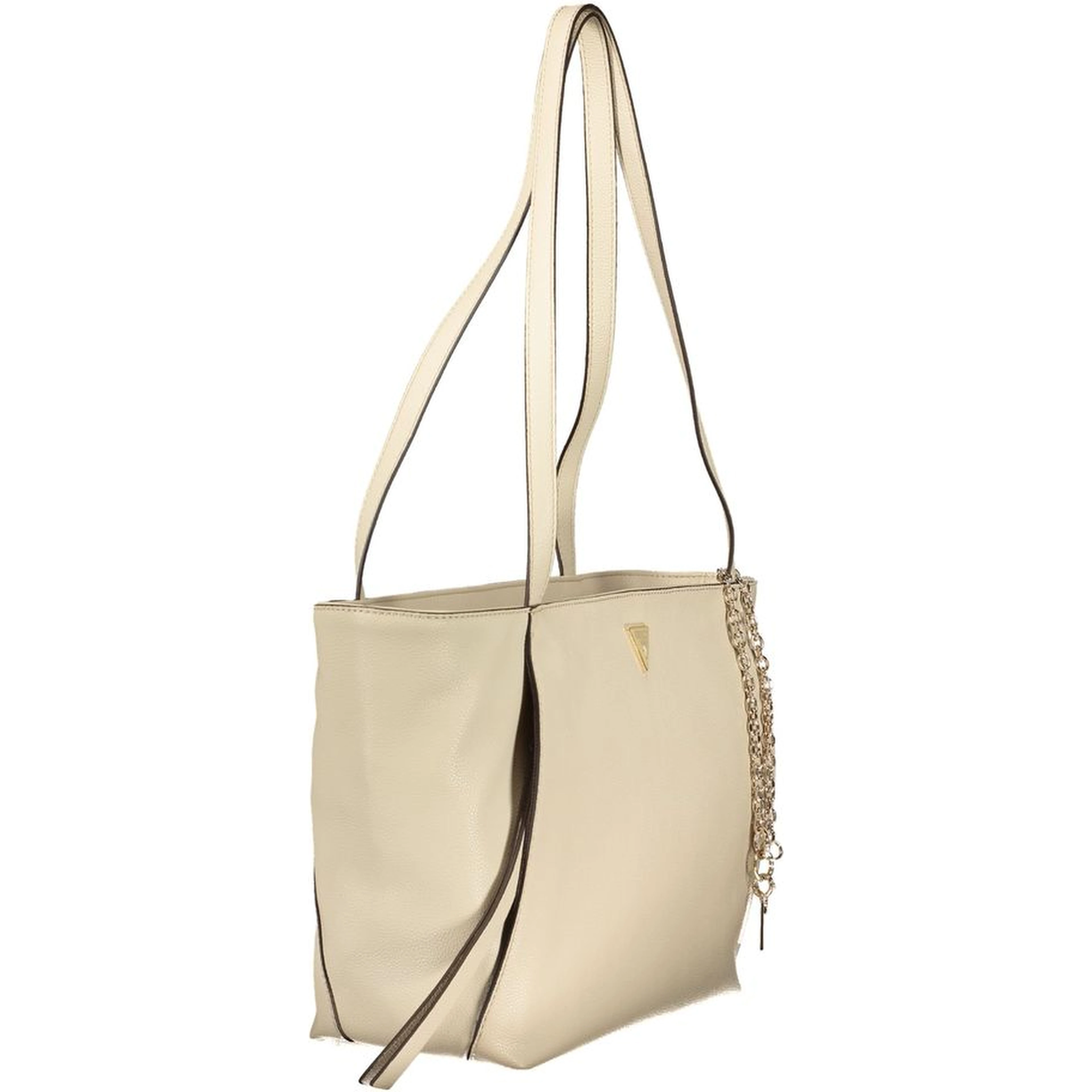 Beige Polyurethane Women's Bag