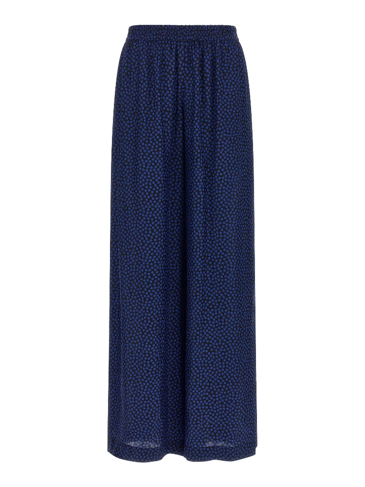 Blue Viscose Casual Pants