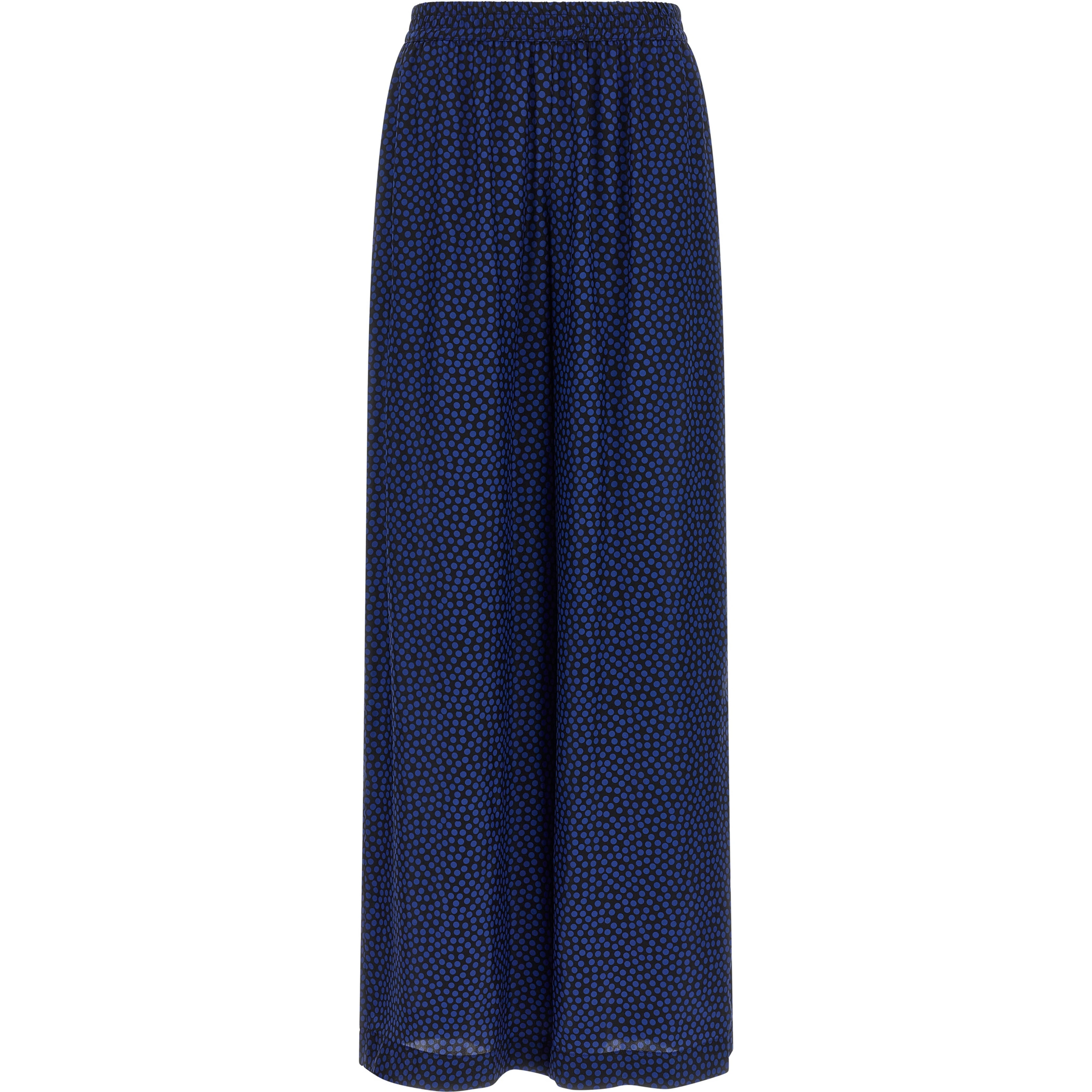 Blue Viscose Casual Pants