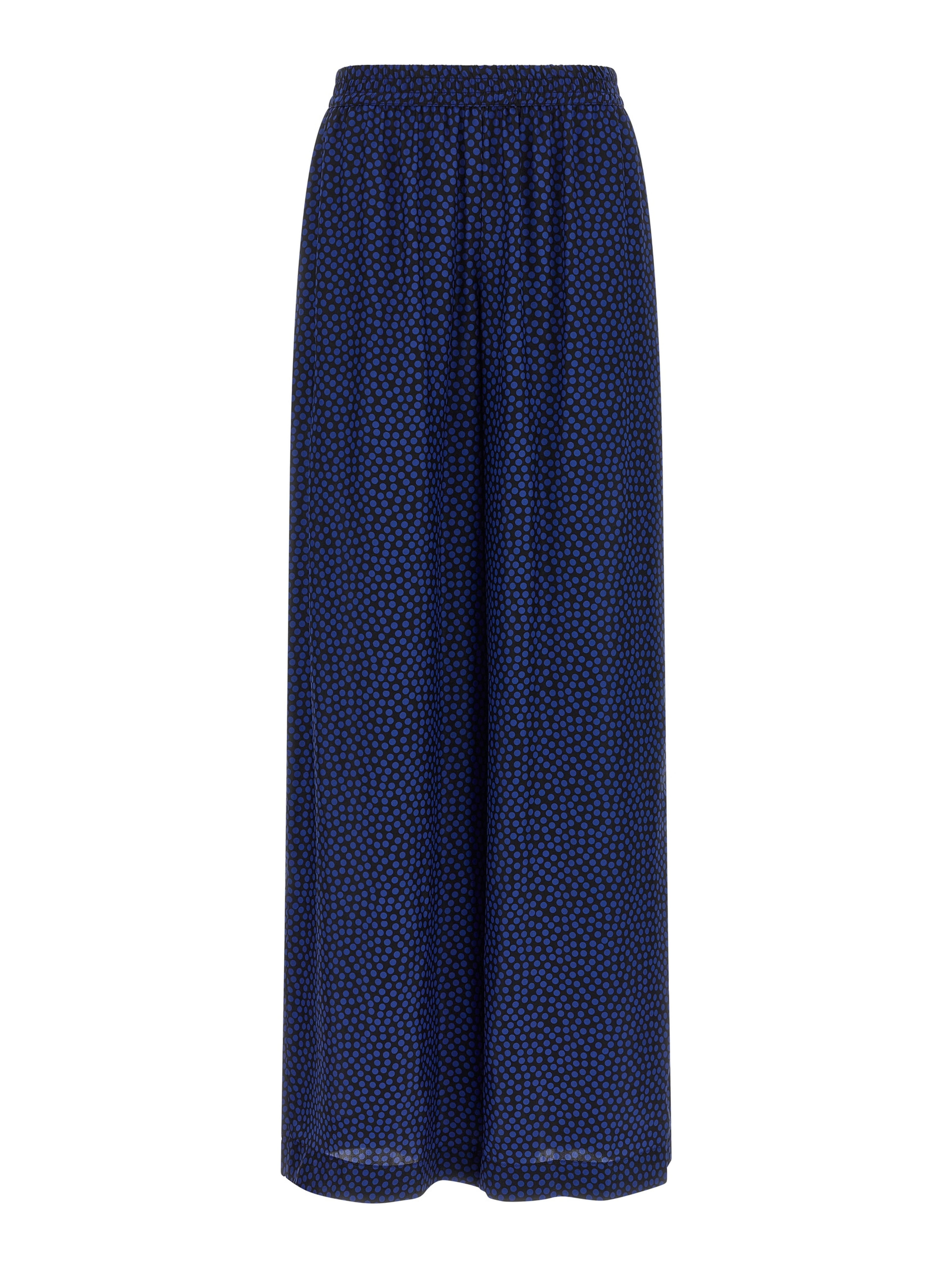 Blue Viscose Casual Pants