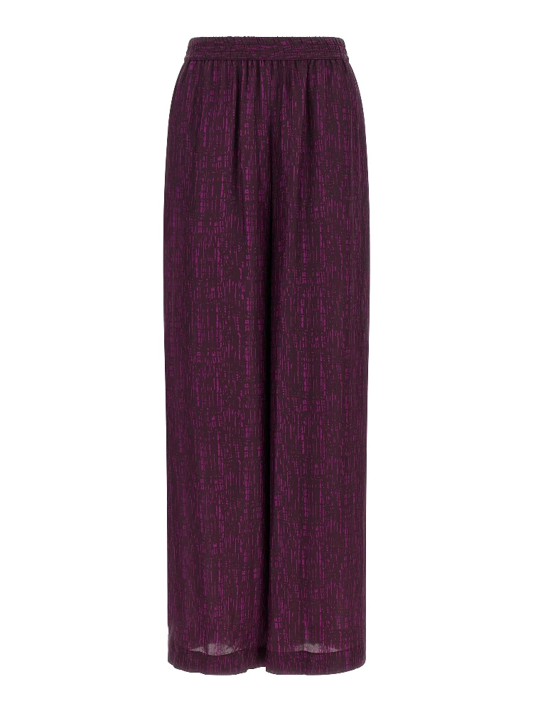 Purple Viscose Casual Pants