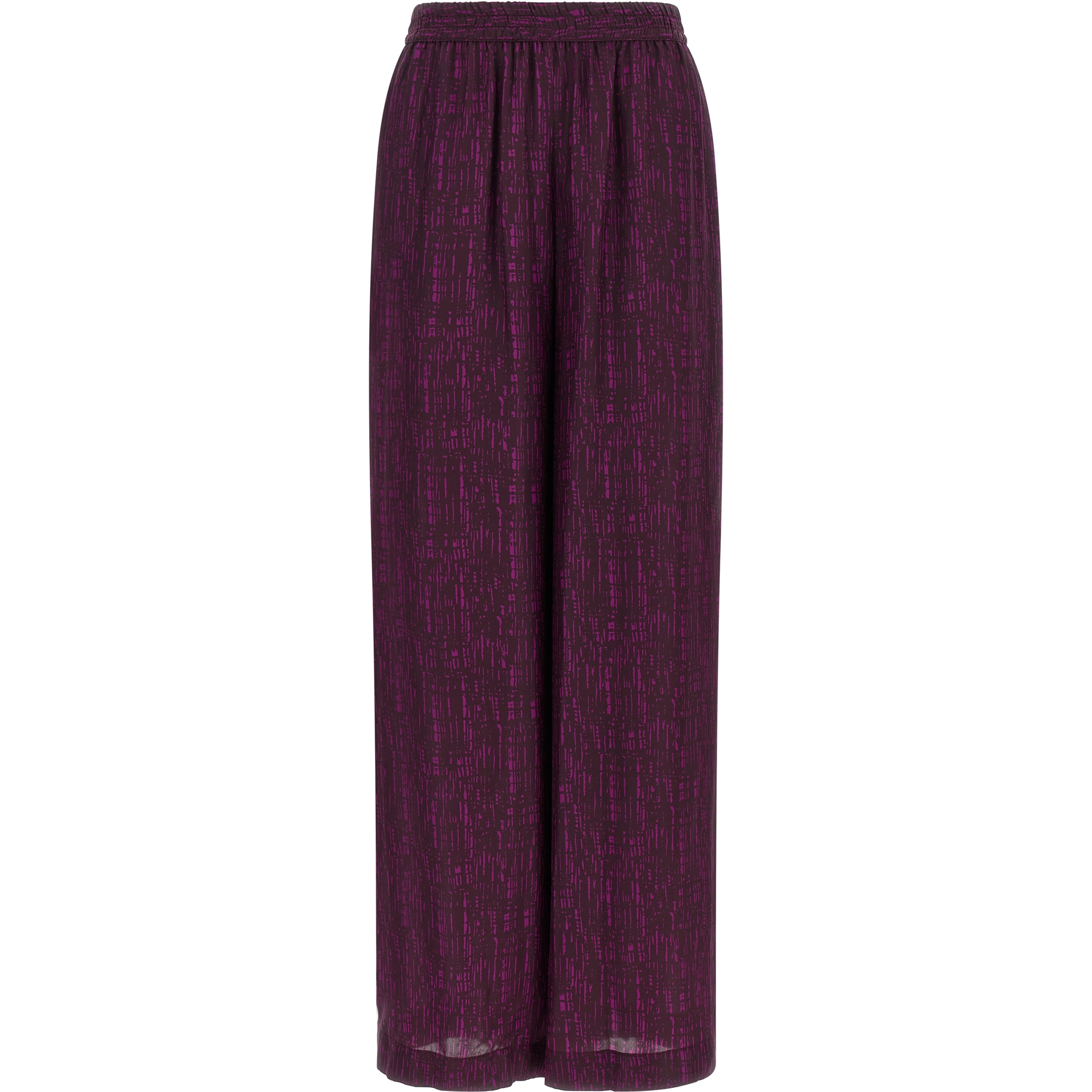 Purple Viscose Casual Pants