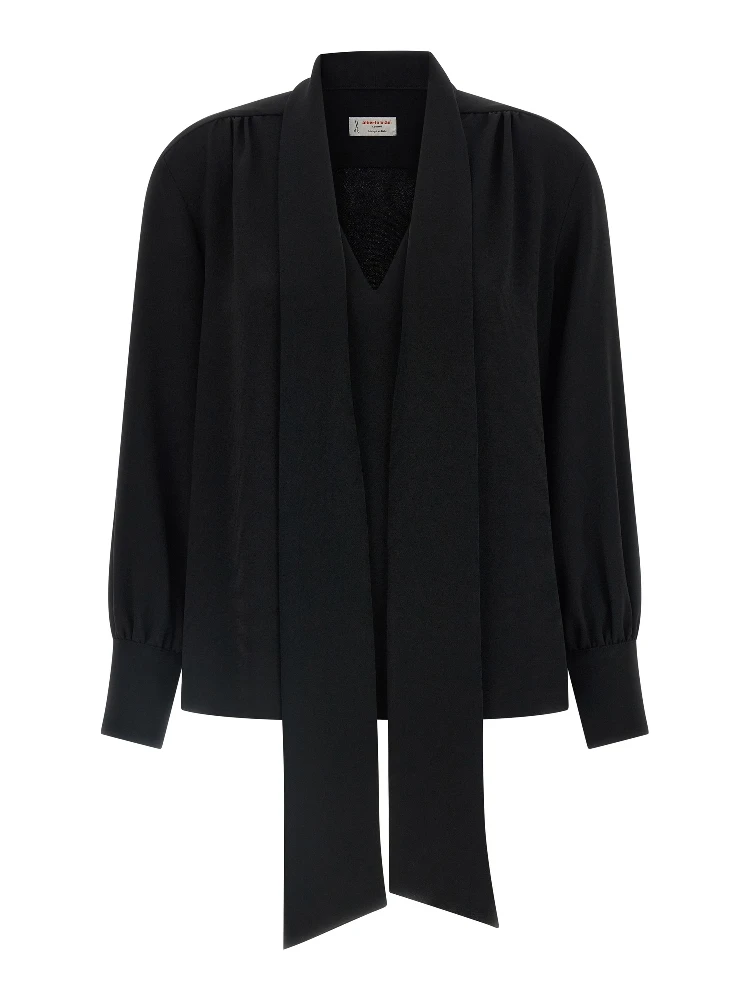 Black Triacetate Blouse