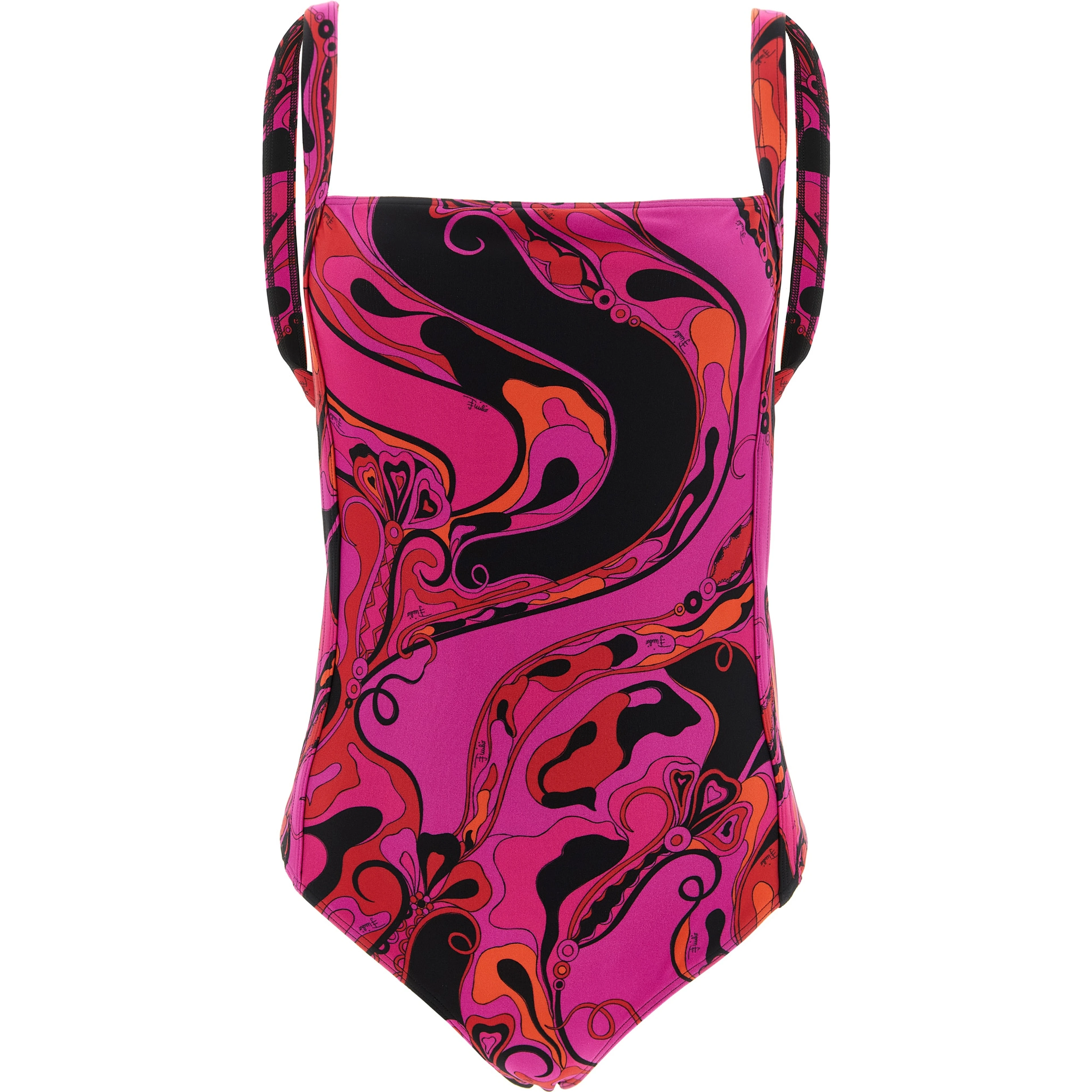 Fuchsia Polyamide One-Piece Swimsuit