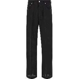 Black Cotton Relaxed Fit Jeans