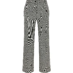 Gray Wool Flared Pants