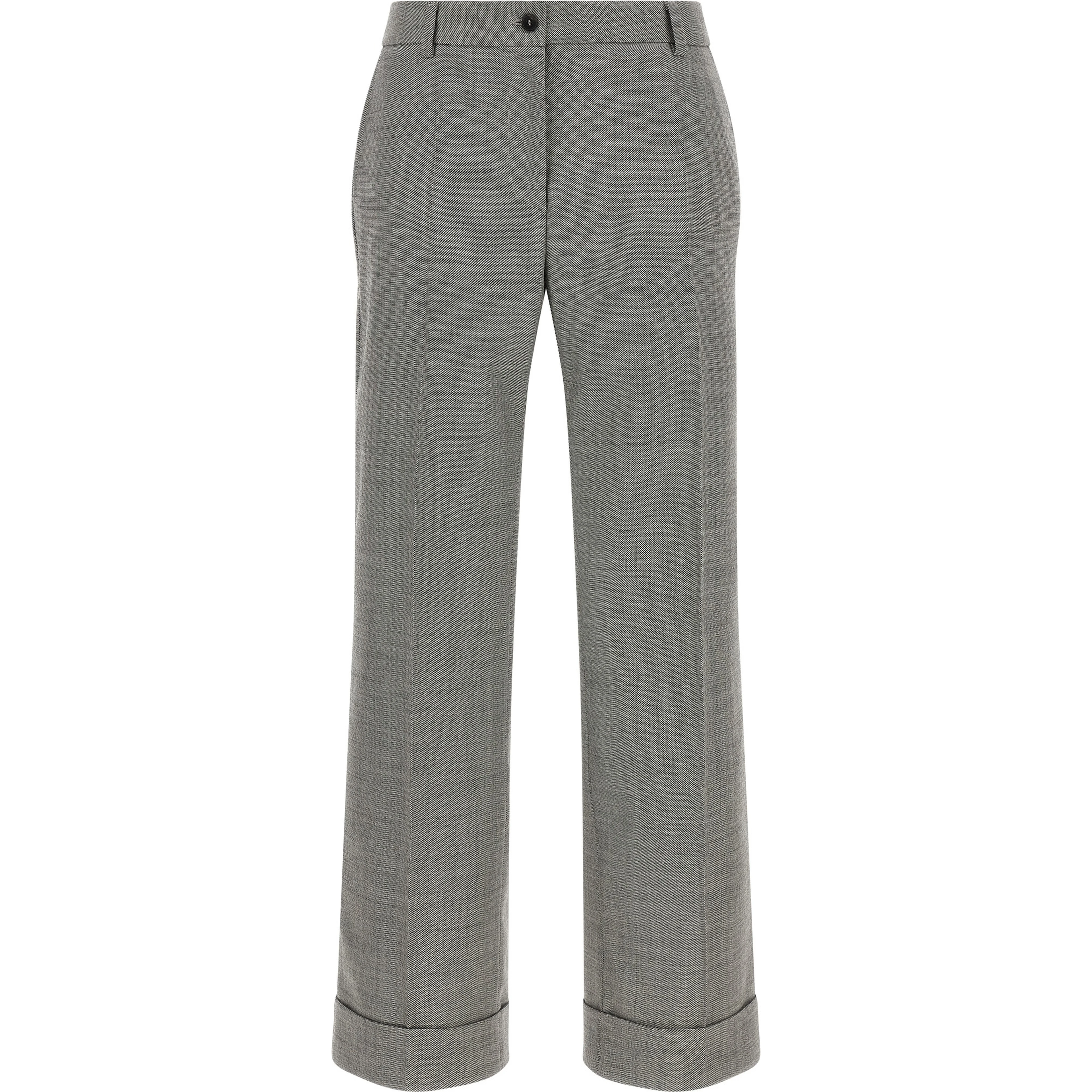 Gray Wool Flared Pants
