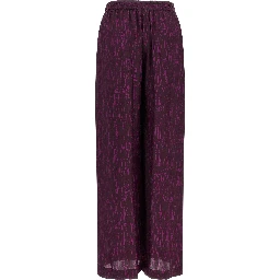 Purple Viscose Casual Pants