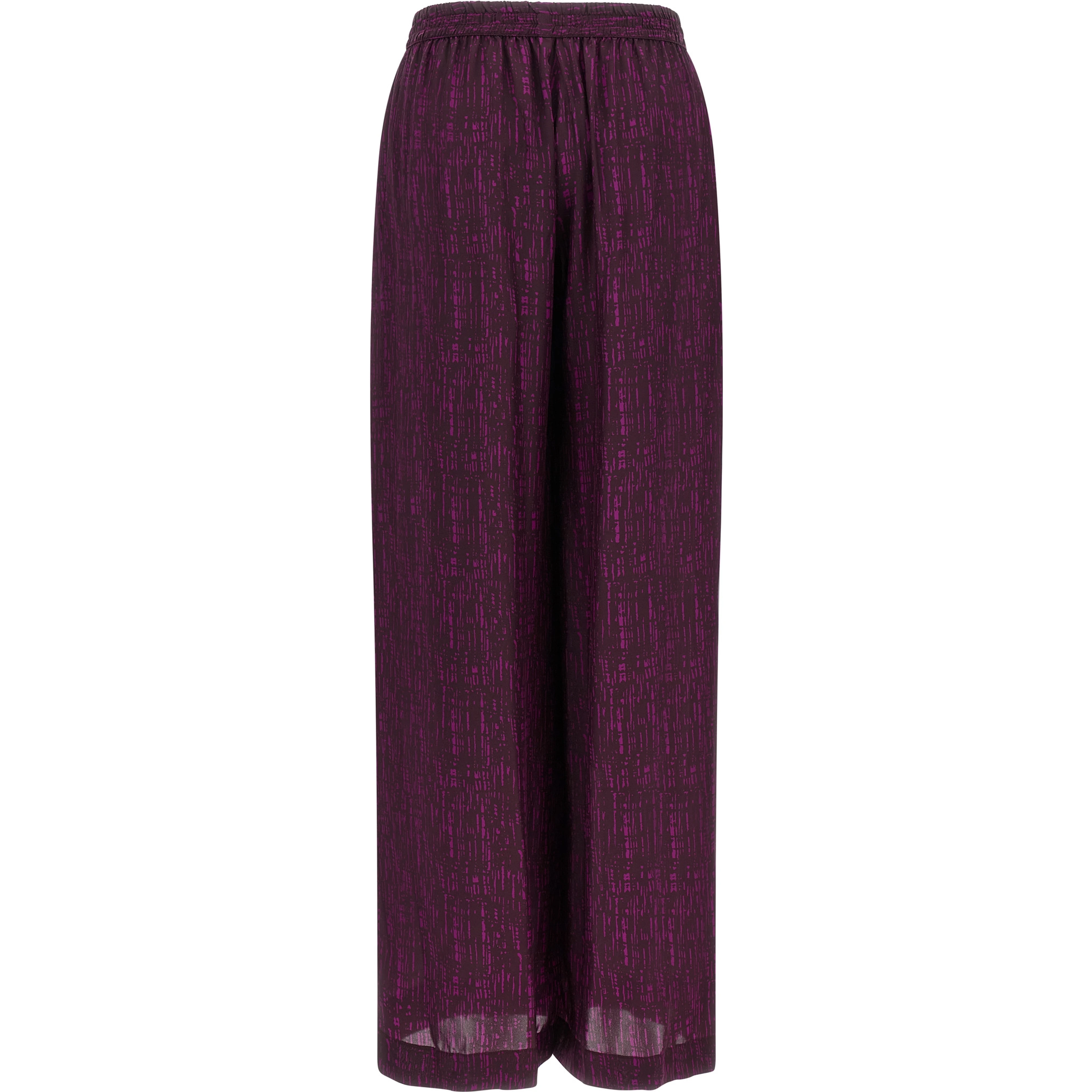 Purple Viscose Casual Pants