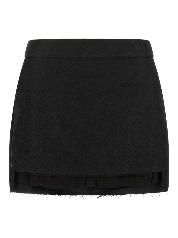 Black Ramie Long Skirt