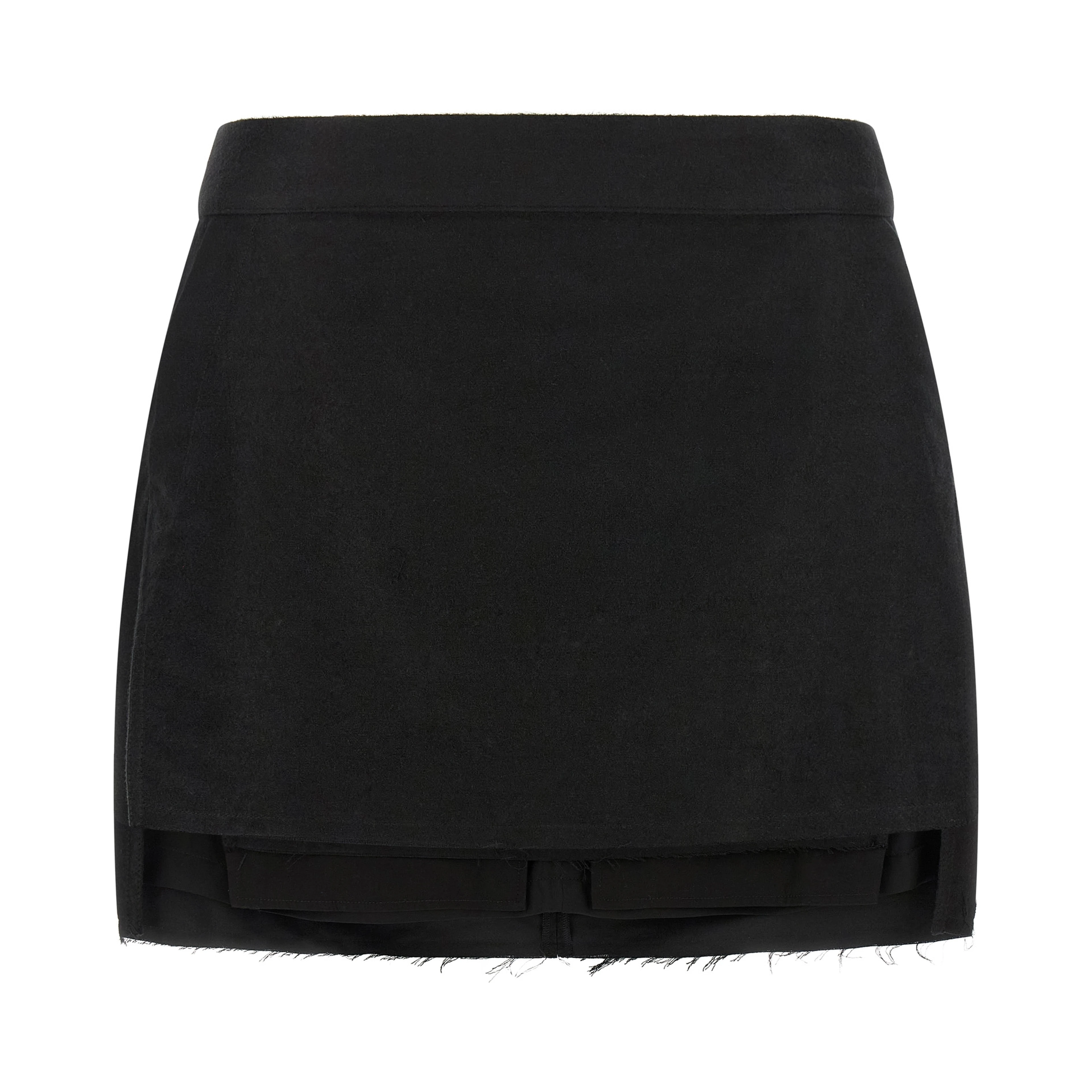 Black Ramie Long Skirt