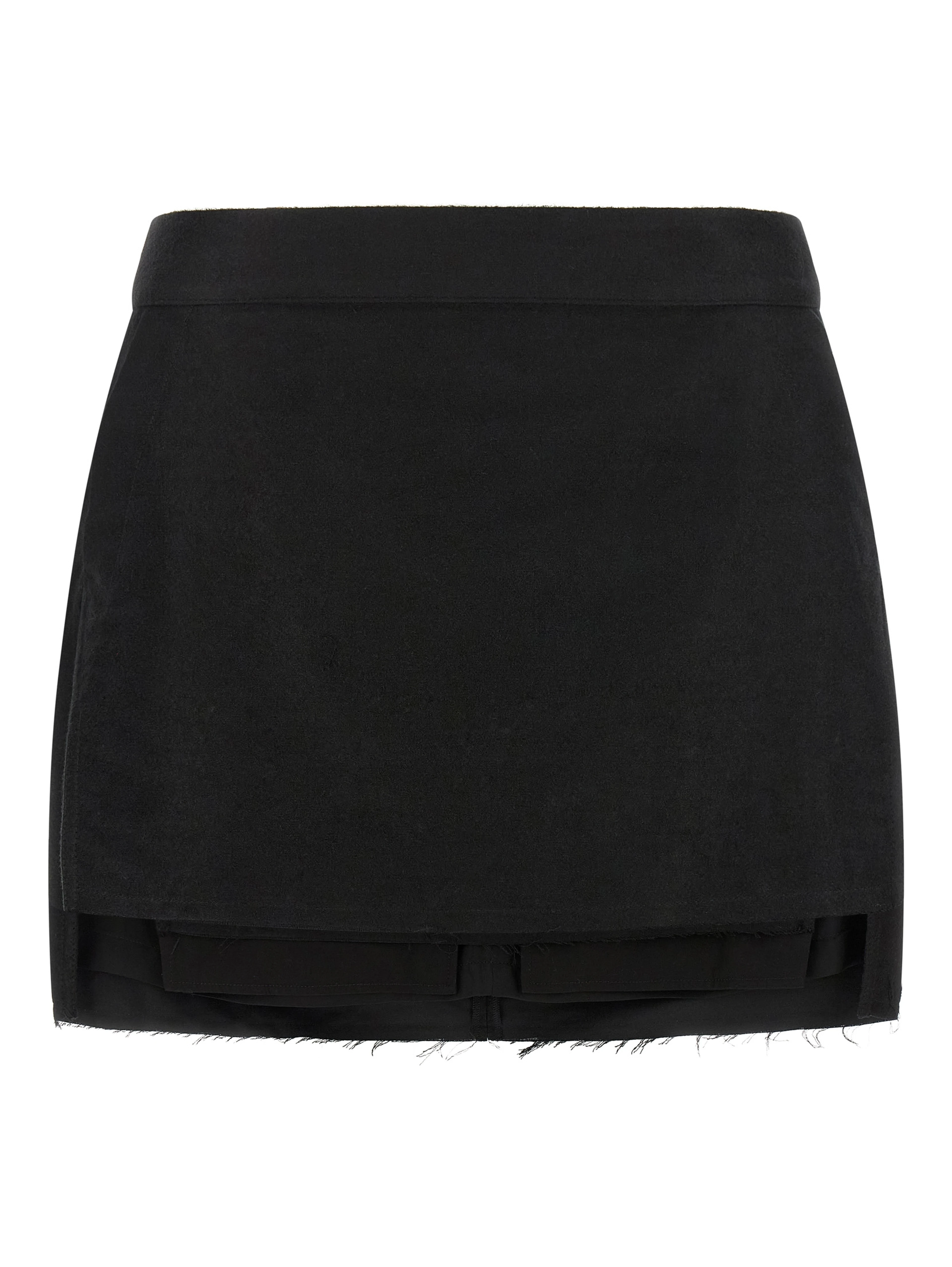 Black Ramie Long Skirt
