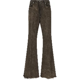 Gray Cotton Bootcut Jeans