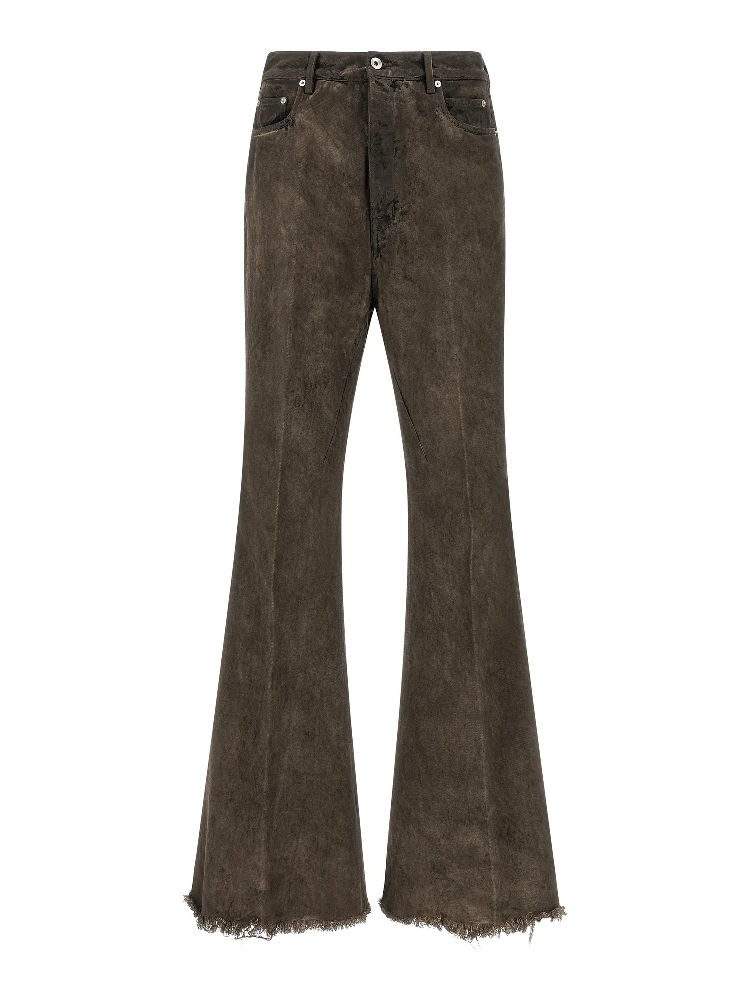 Gray Cotton Bootcut Jeans