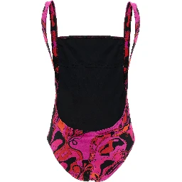 Fuchsia Polyamide One-Piece Swimsuit