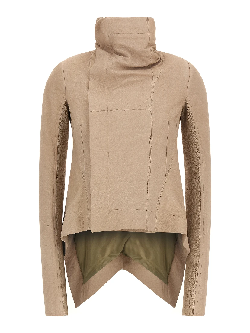 Beige Lamb Leather Leather Jacket