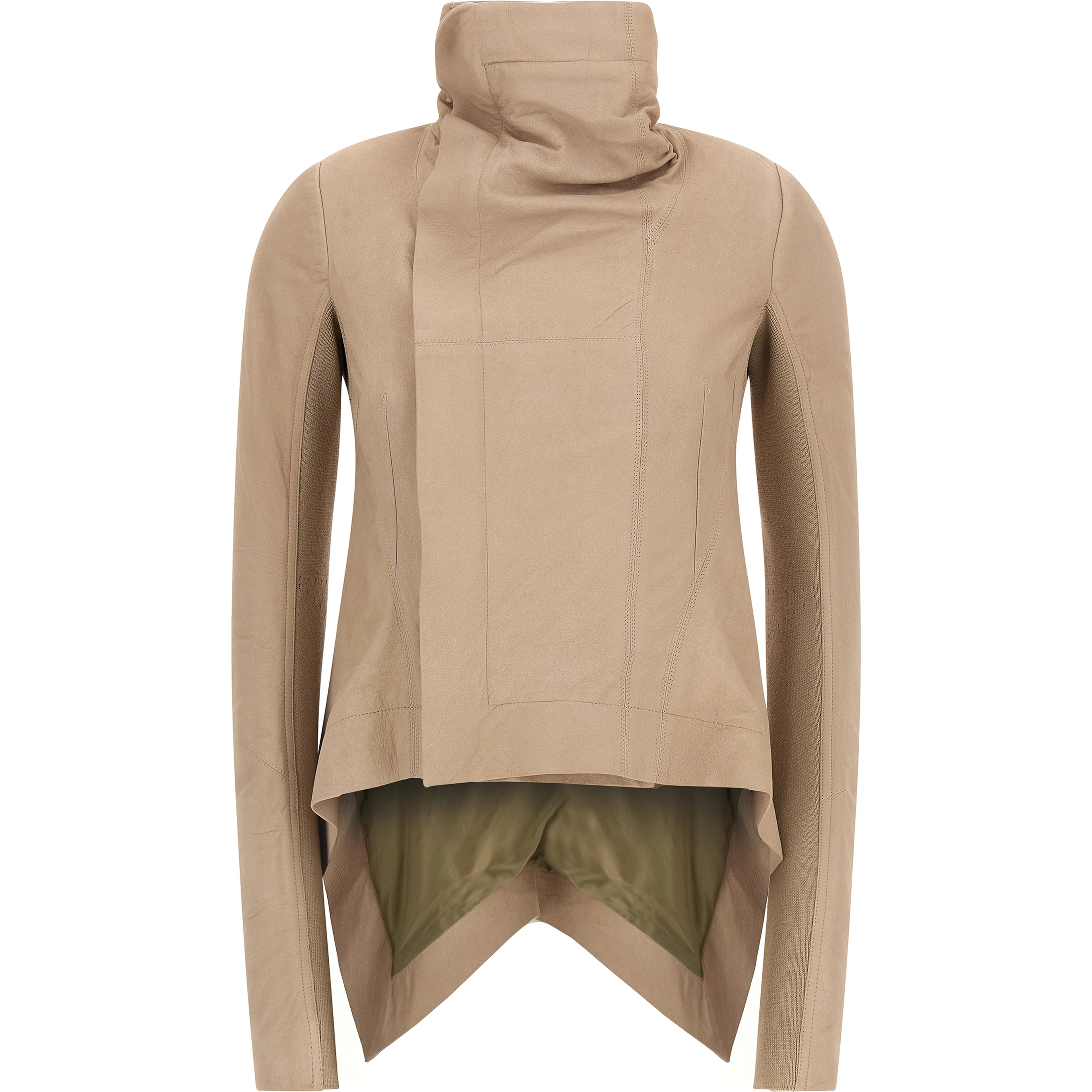 Beige Lamb Leather Leather Jacket
