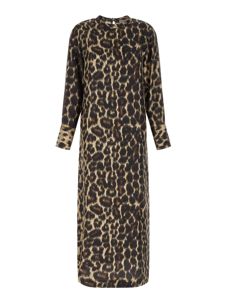 Brown Silk Long Dress