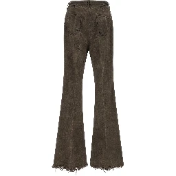 Gray Cotton Bootcut Jeans