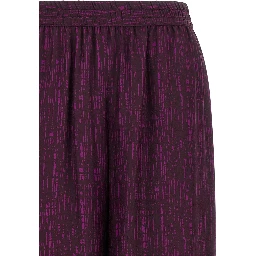 Purple Viscose Casual Pants