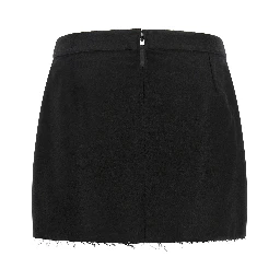 Black Ramie Long Skirt